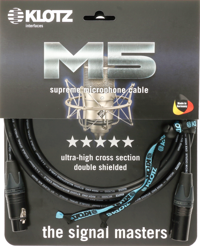 Kabel mikrofonowy XLR Klotz MC5000 z wtykami Neutrik, 5 m