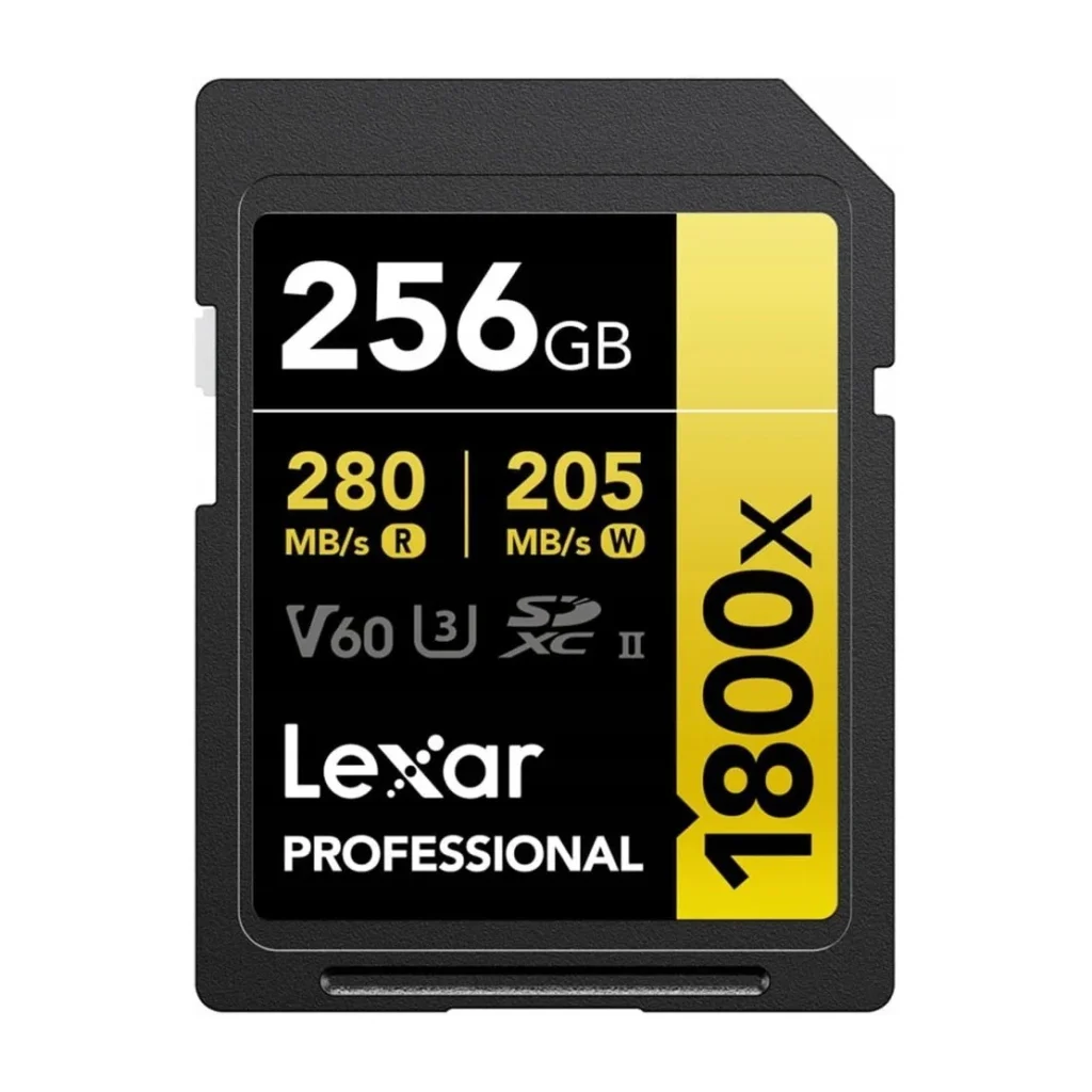 Karta pamięci Lexar Professional 1800x SDXC 256 GB UHS-II V60 – akcesoria do nagrywania filmów w domu