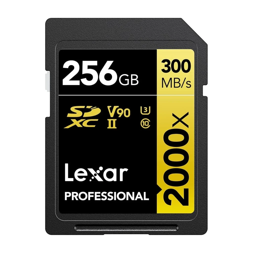 Karta pamięci SD Lexar Professional 2000x 256 GB V90 – akcesoria do nagrywania filmów w domu