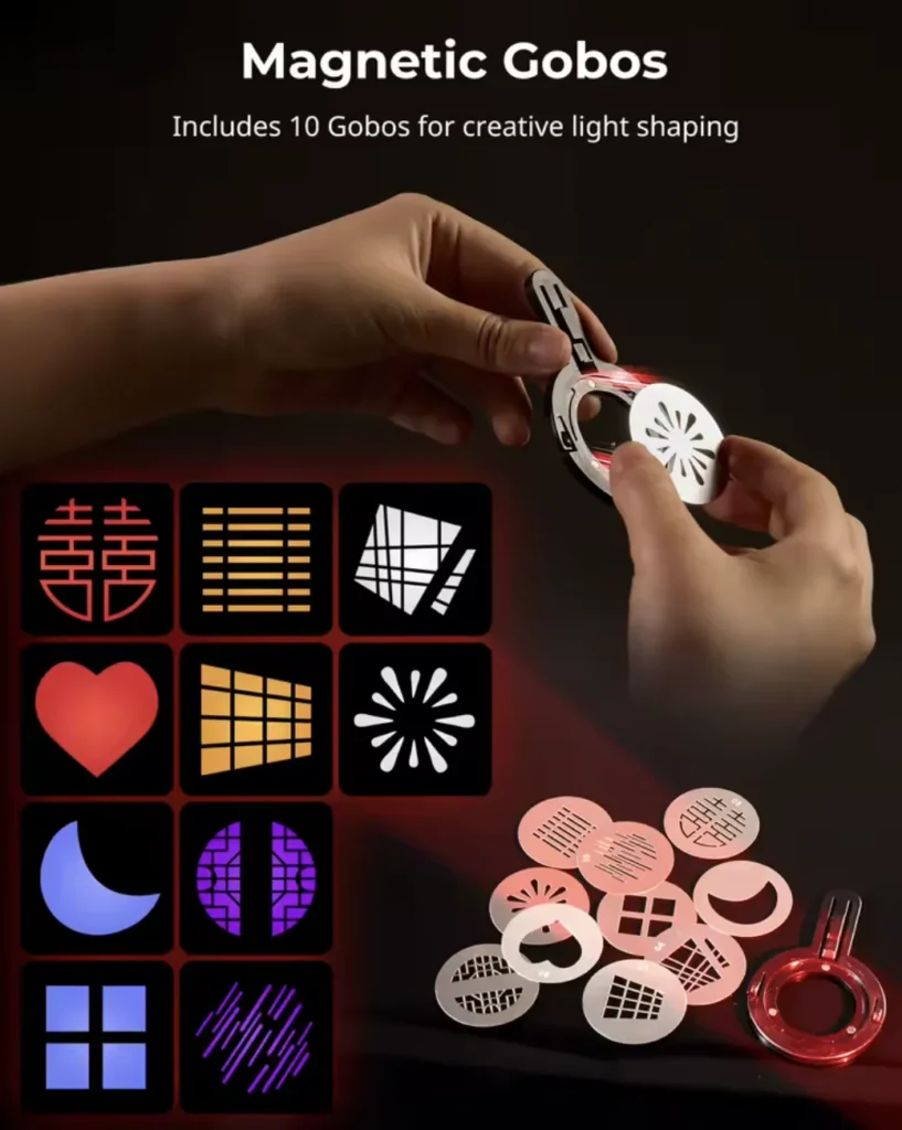 Dziesięć magnetycznych gobo