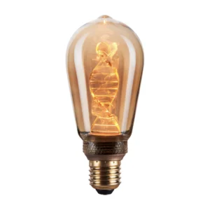 Żarówka LED Polux E27 3,5 W bursztynowa — Żarówka do lampy podłogowej w tym setupie