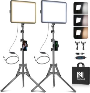 Zestaw 2 lamp LED NiceVeedi ze statywami — Światło w tym setupie