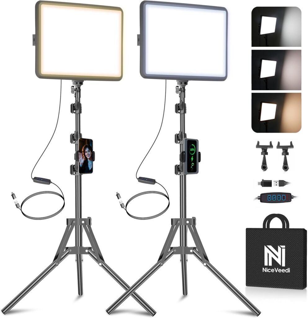 Zestaw 2 lamp LED NiceVeedi ze statywami